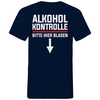 Alkohol Kontrolle bitte hier Blasen - Herren V-Neck Shirt Navy