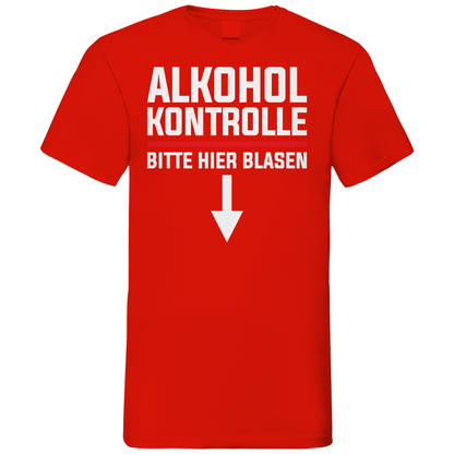 Alkohol Kontrolle bitte hier Blasen - Herren V-Neck Shirt Red