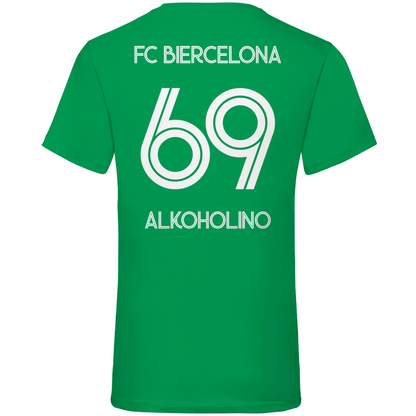 FC Biercelona Alkoholino 69 Fußball - Herren V-Neck Shirt Kelly Green