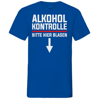 Alkohol Kontrolle bitte hier Blasen - Herren V-Neck Shirt Royal Blue