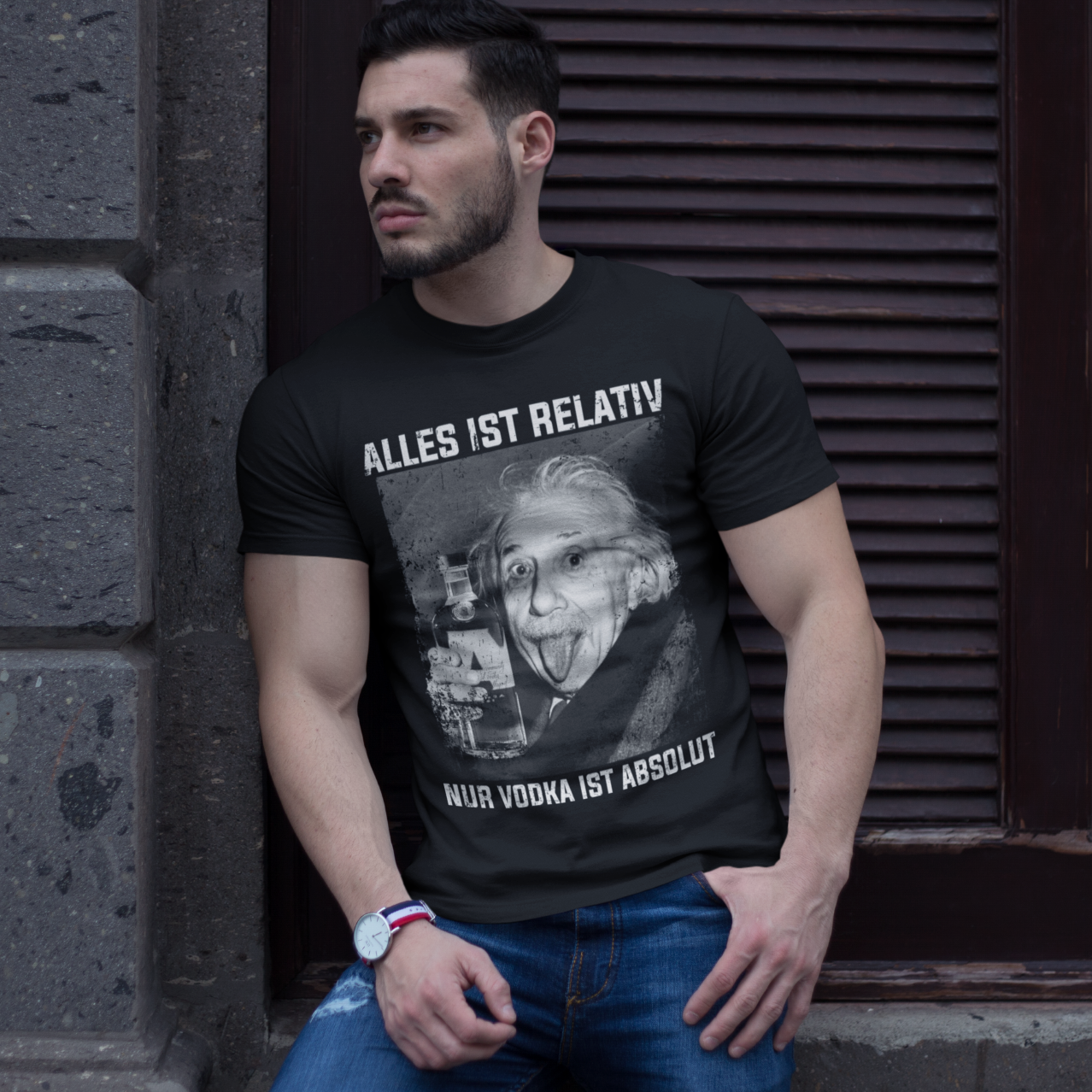 Alles ist Relativ nur Vodka ist Absolut Albert Einstein - Herren Shirt