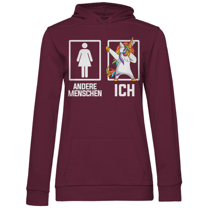 Andere Menschen Ich Einhorn - Damen Hoodie Wine