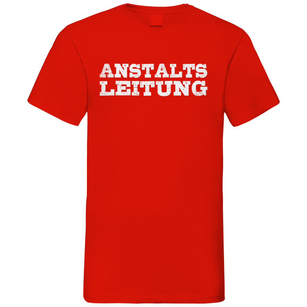 Anstalts Leitung - Herren V-Neck Shirt Red