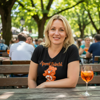 Aperol Bärchi - Glücksbärchi - V-Neck Damenshirt