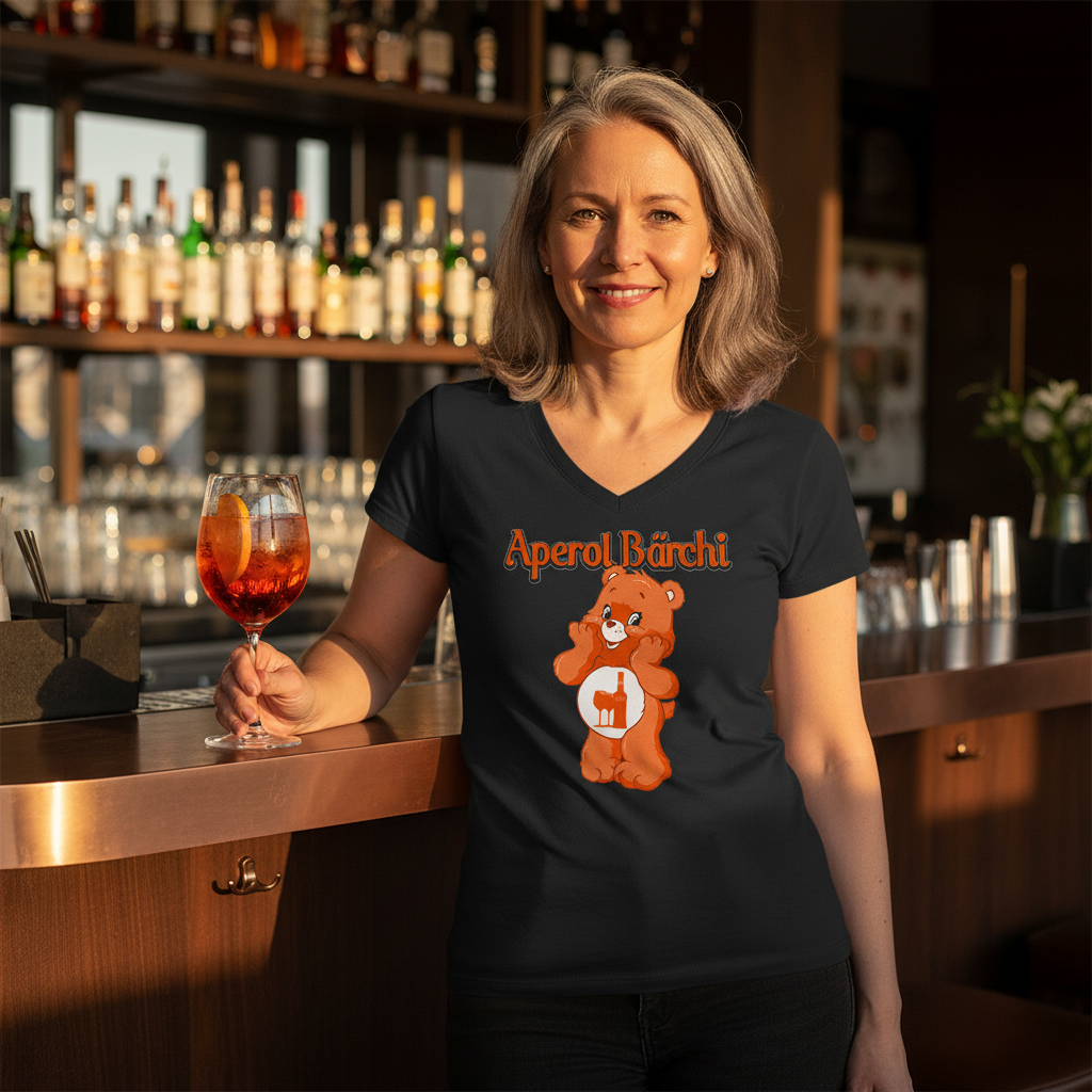 Aperol Bärchi - Glücksbärchi - V-Neck Damenshirt