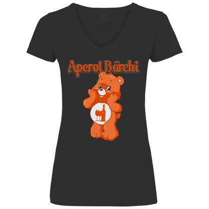 Aperol Bärchi - Glücksbärchi - V-Neck Damenshirt Black
