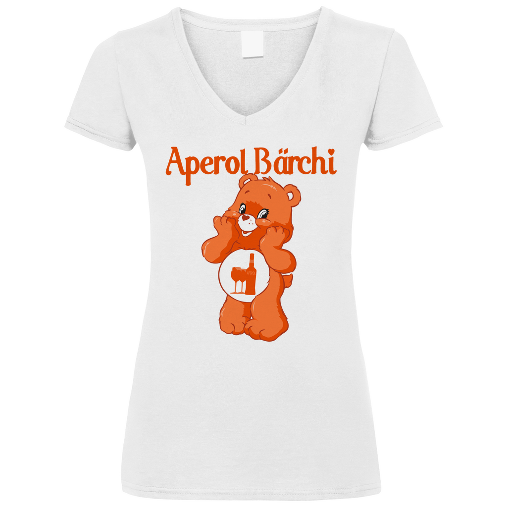 Aperol Bärchi - Glücksbärchi - V-Neck Damenshirt White