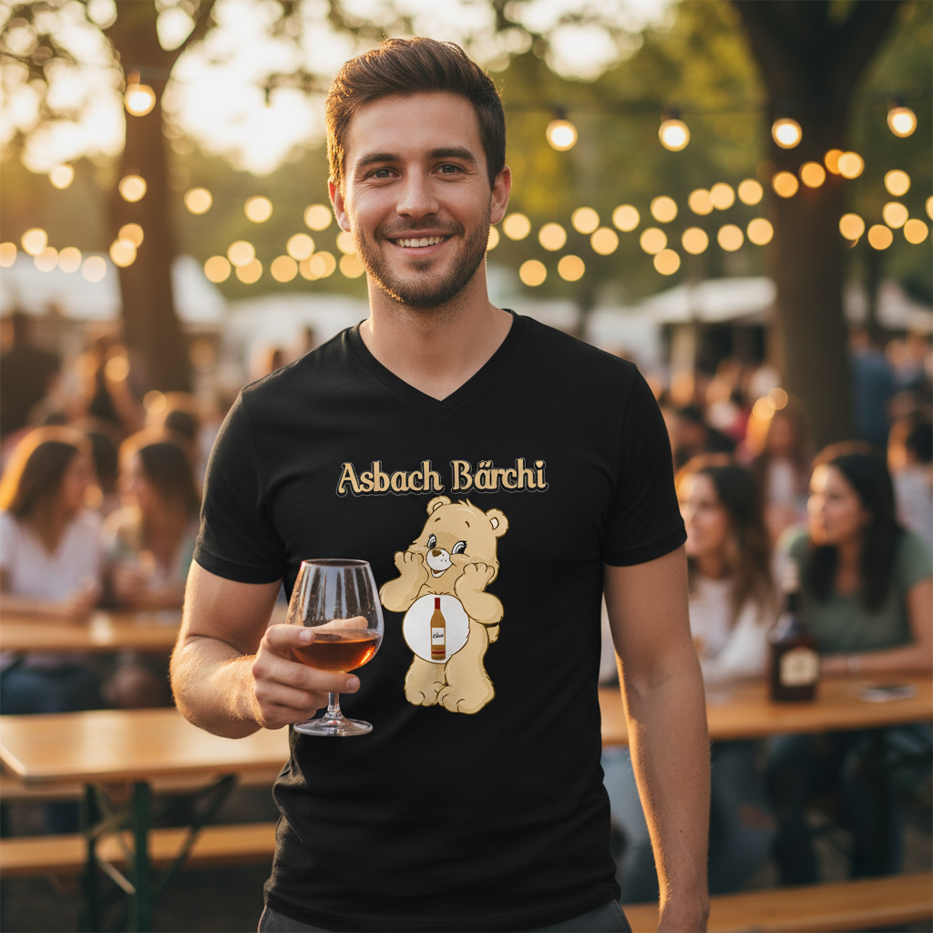 Asbach Bärchi - Glücksbärchi - Herren V-Neck Shirt