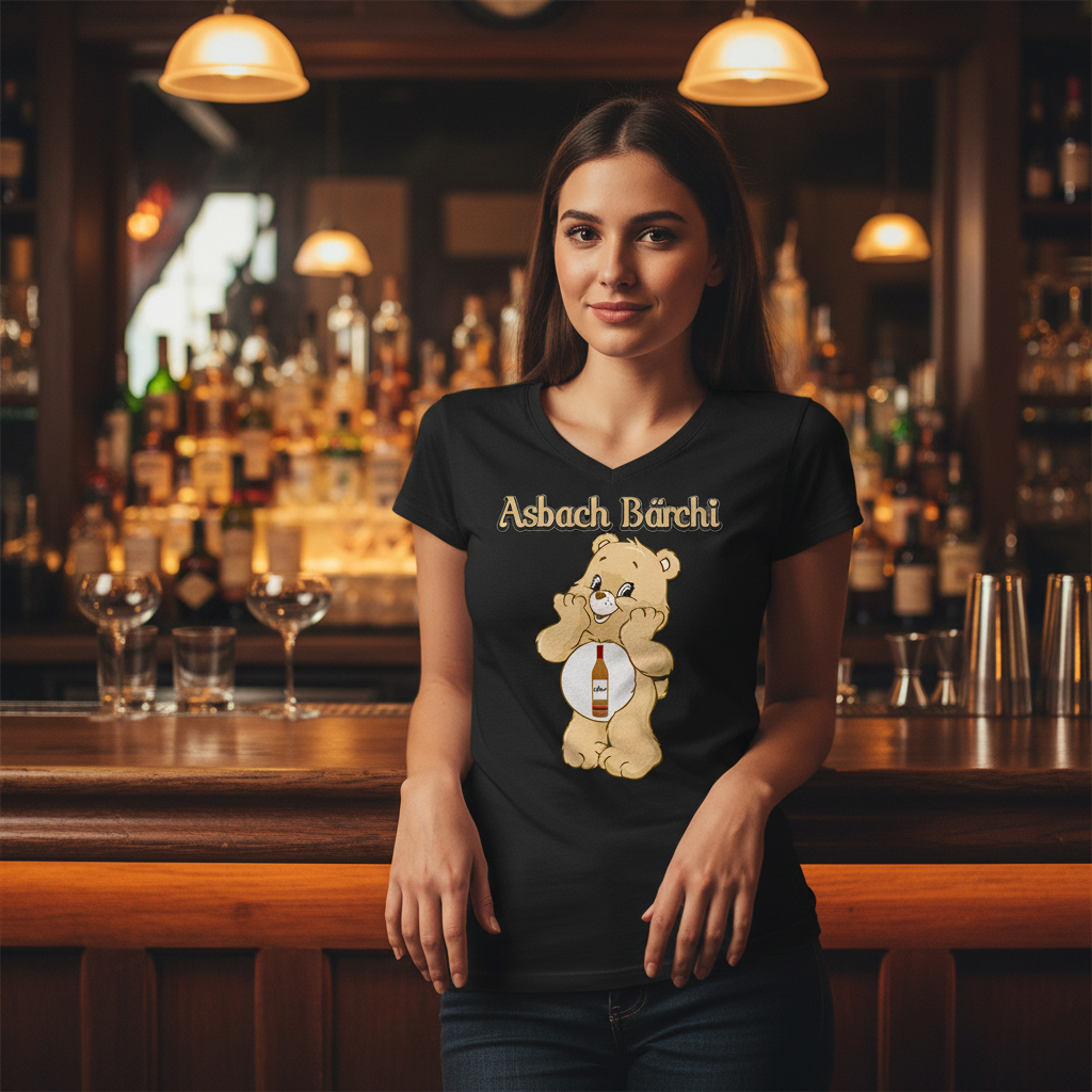 Asbach Bärchi - Glücksbärchi - V-Neck Damenshirt