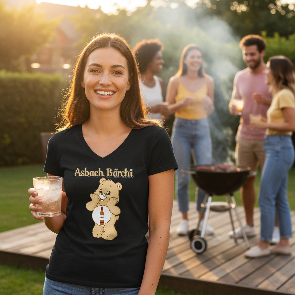 Asbach Bärchi - Glücksbärchi - V-Neck Damenshirt