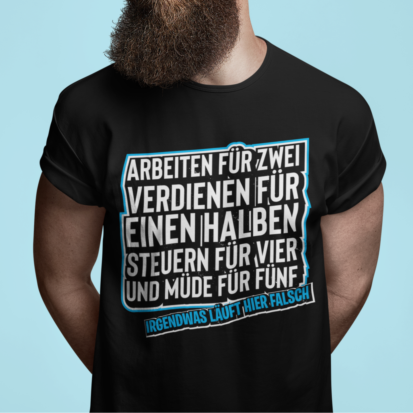 Lustiges Arbeit Spruch T-Shirt Herren – Überarbeitet Müde Steuern Geschenk Job