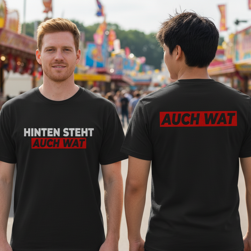 Hinten steht auch wat - Beidseitiger Druck - Herren Shirt