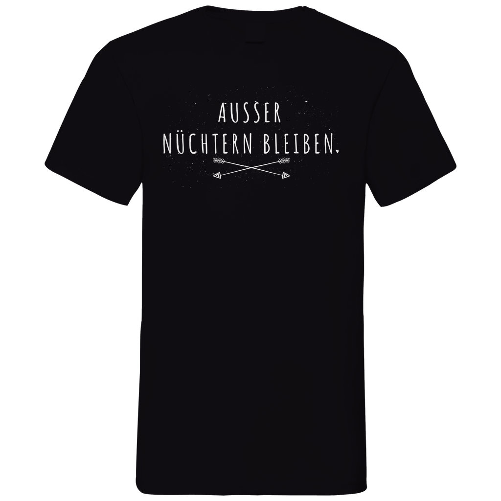 Ausser nüchtern bleiben - Herren V-Neck Shirt Black