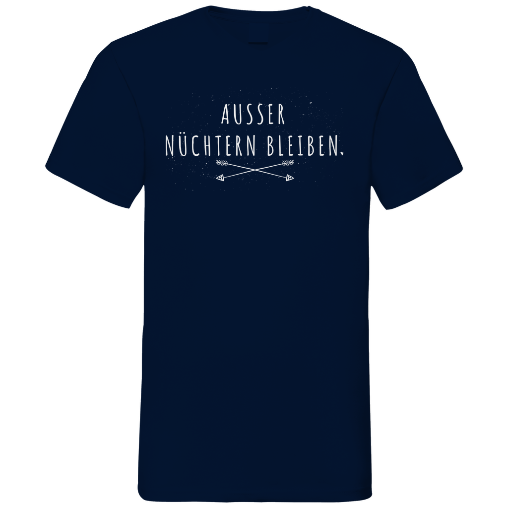 Ausser nüchtern bleiben - Herren V-Neck Shirt Navy