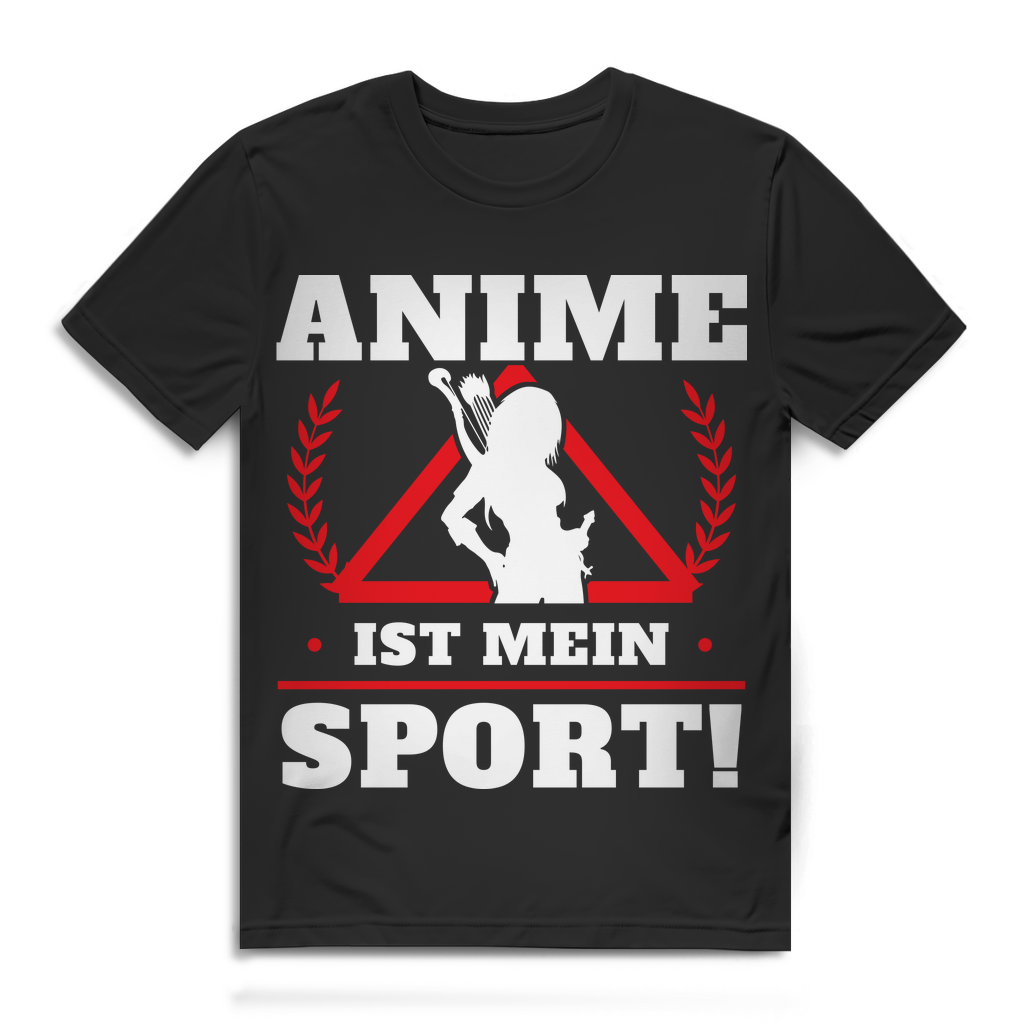 Anime Shirt Männer – Anime ist mein Sport – Otaku Herren Premium Bio T-Shirt Black