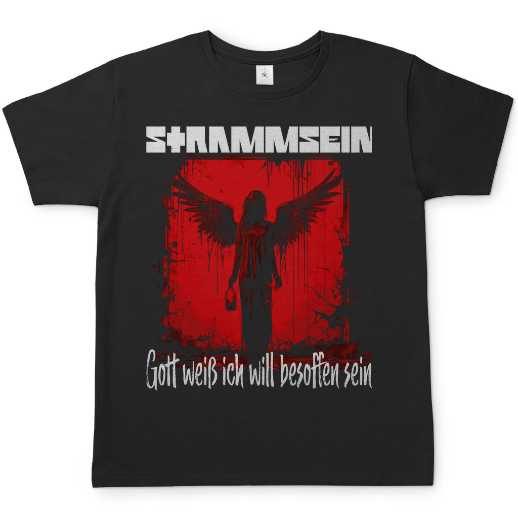 Strammsein Gott weiß ich will besoffen sein - Herren Shirt Black