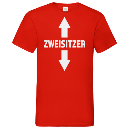 Zweisitzer - Herren V-Neck Shirt Red