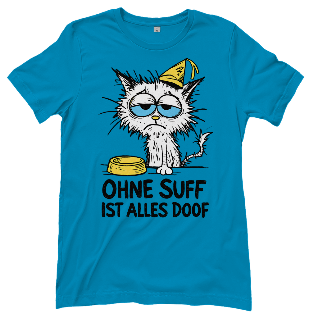 Suffkatze ohne Suff ist alles Doof - Damen T-Shirt Atoll