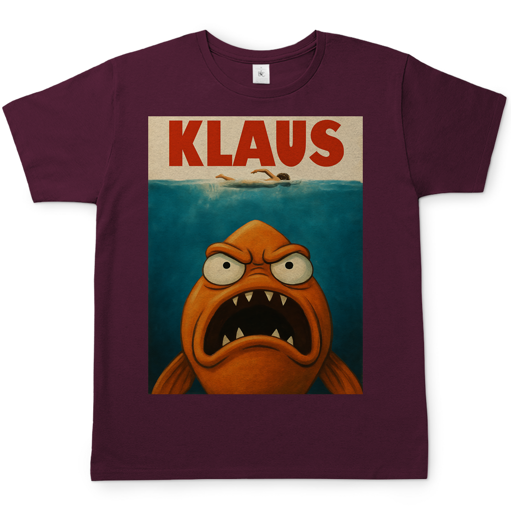 Klaus der Weiße Hai American Dad Mashup - Herren T-Shirt Burgundy