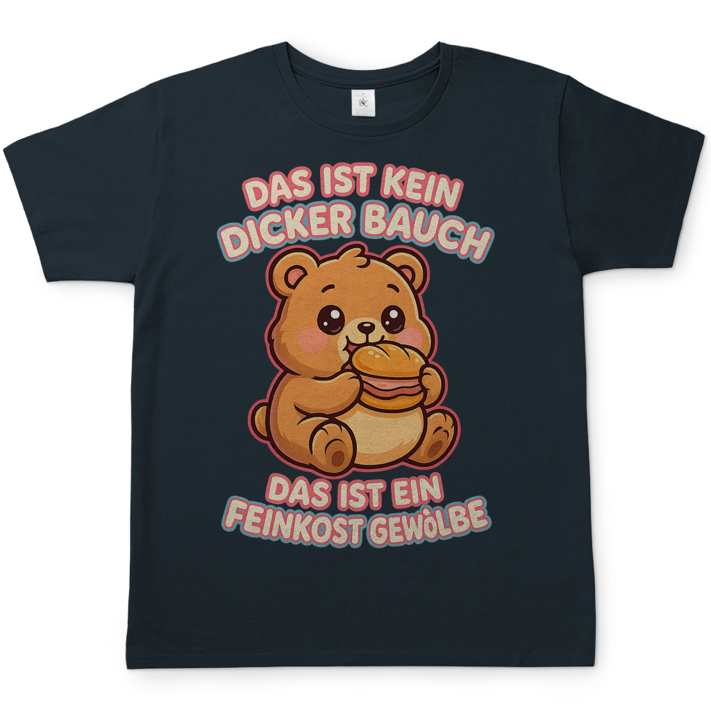 Herren T-Shirt Das Ist Kein Dicker Bauch Das Ist Ein Feinkost Gewölbe Teddybär