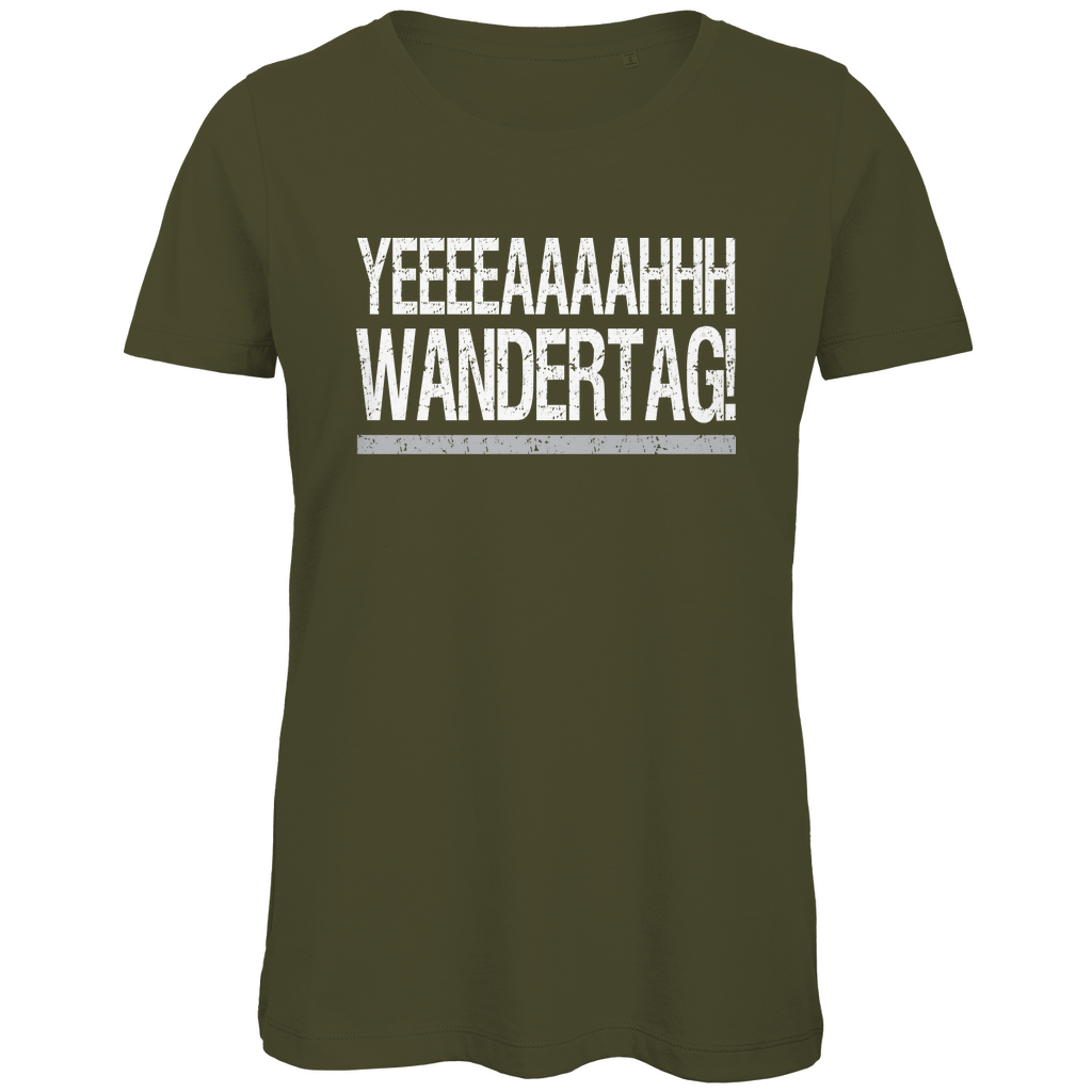 YEEEAH Wandertag! - Damen Premium Bio T-Shirt Khaki