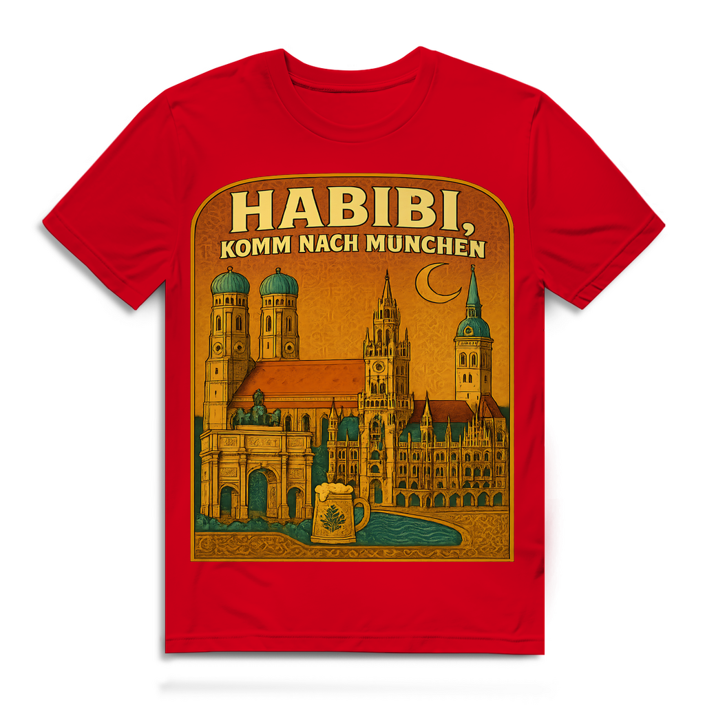 Habibi komm nach München - Herren Premium Bio T-Shirt Red