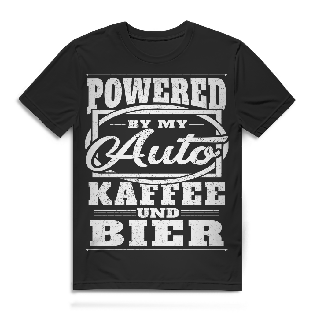 Auto Kaffee Bier Shirt Männer – Powered by My Auto Funshirt für Schrauber Black