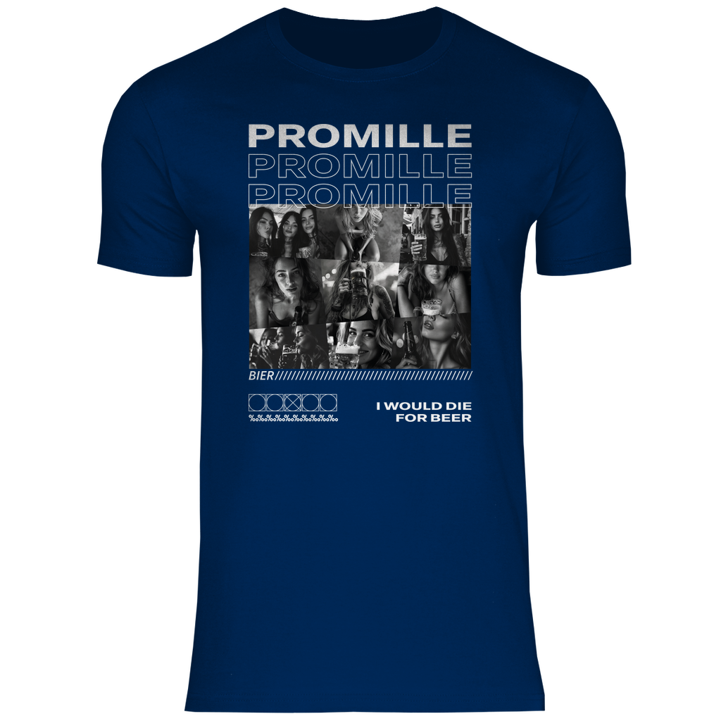 Promille Bier i would die for beer - Herren Shirt Navy