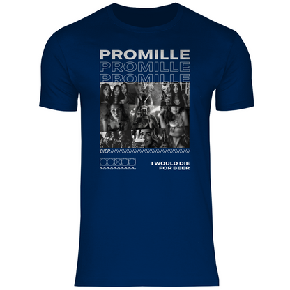 Promille Bier i would die for beer - Herren Shirt Navy