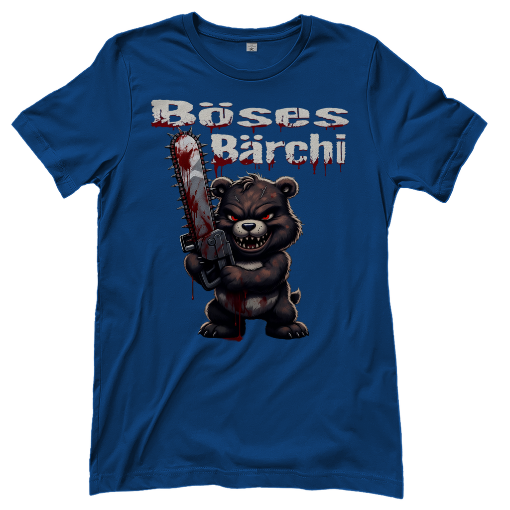 Böses Bärchi Kettensäge Damen T-Shirt Royal Blue