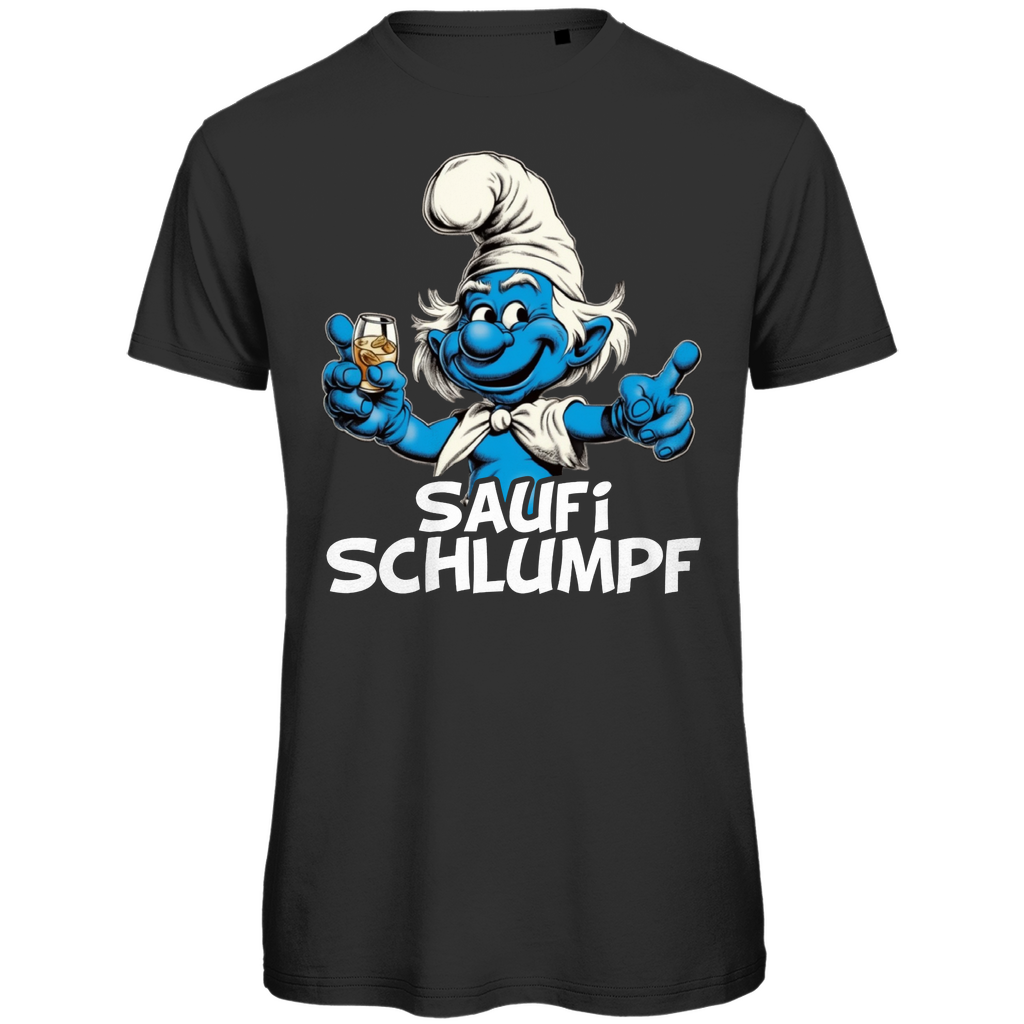 Saufi Schlumpf - Herren Premium Bio T-Shirt Black