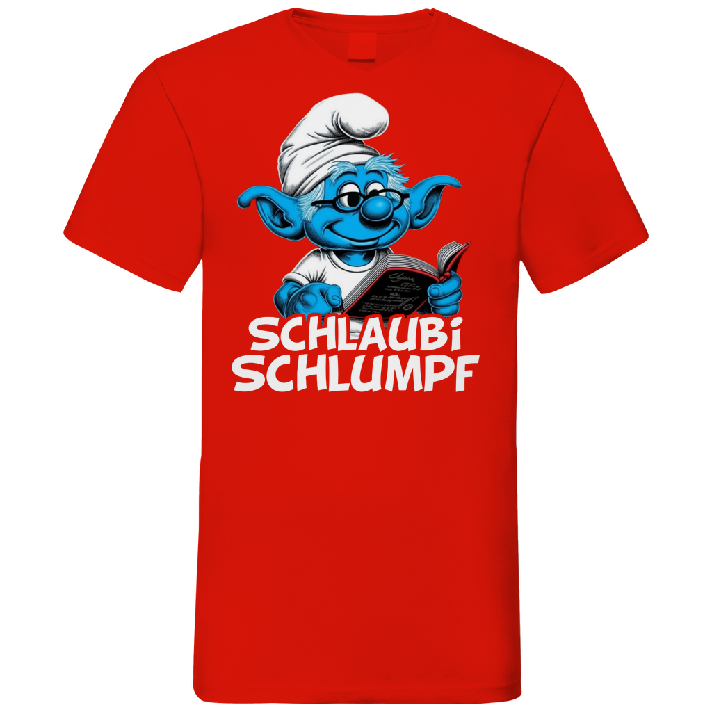 Schlaubi Schlumpf Grafik - Herren V-Neck Shirt