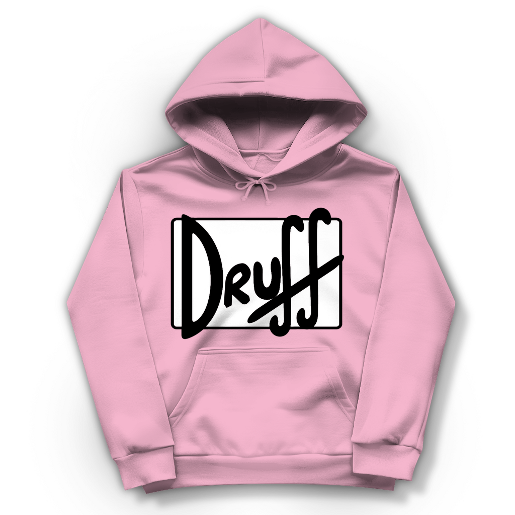 Damen Hoodie druﬀ – Retro Logo Style mit urbanem Streetwear Flair Baby Pink
