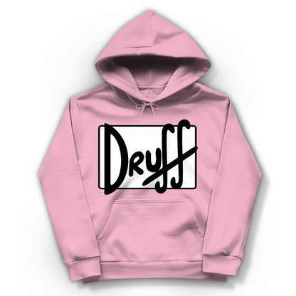 Damen Hoodie druﬀ – Retro Logo Style mit urbanem Streetwear Flair Baby Pink