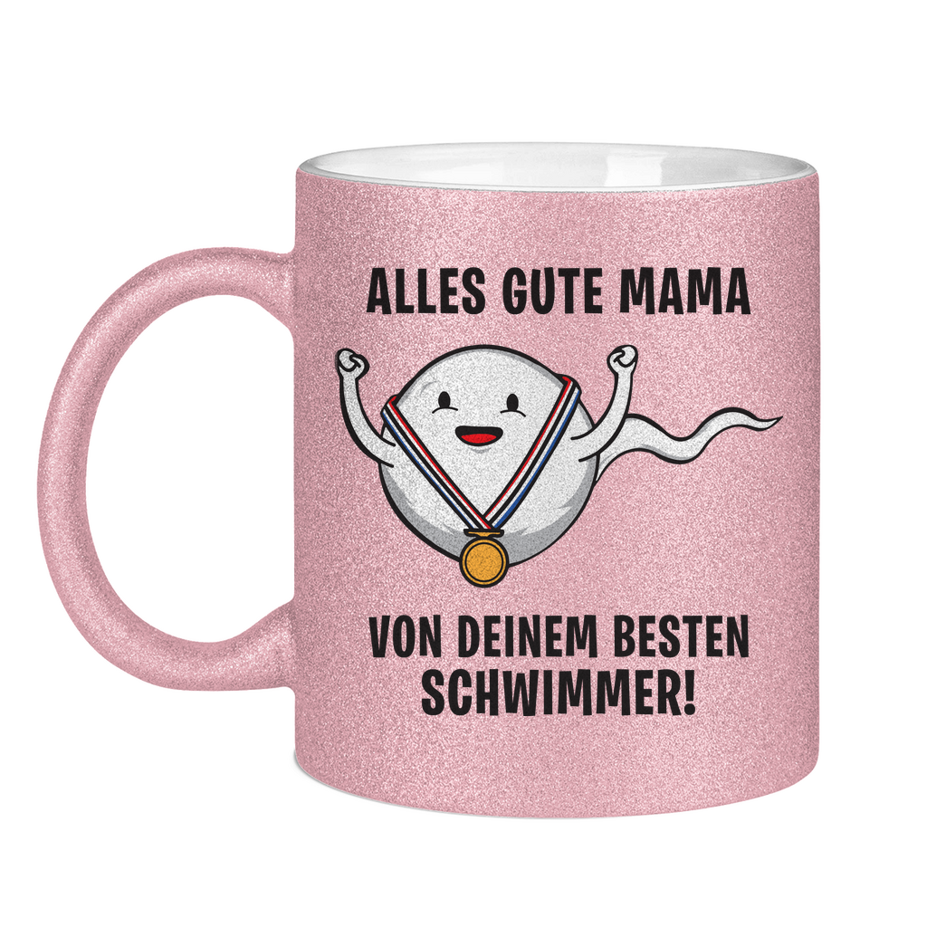 Alles gute Mama von deinem besten Schwimmer! - Glitzertasse