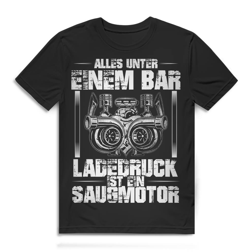 Turbo Shirt Herren – Alles unter einem Bar Ladedruck ist ein Saugmotor Boost Black