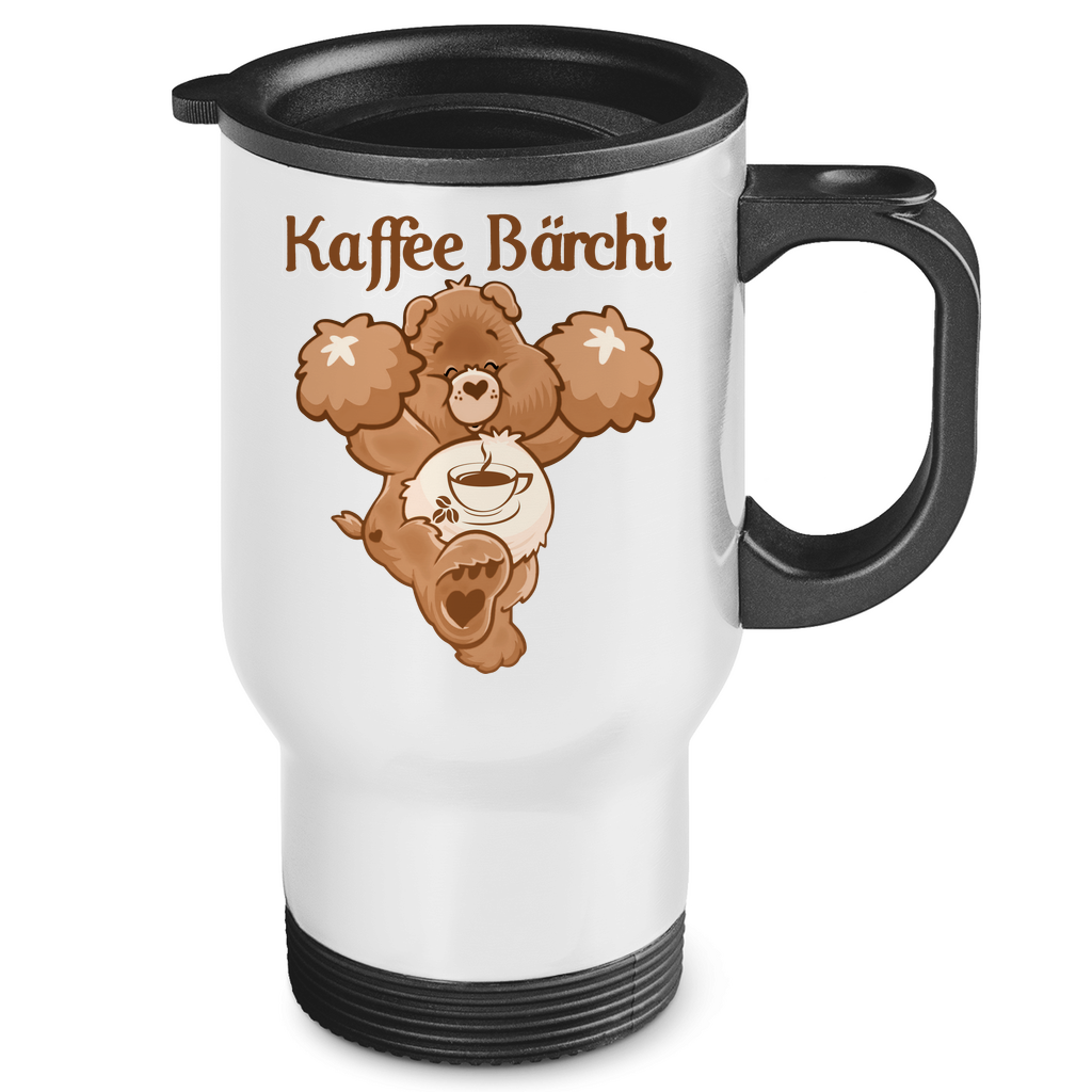 Kaffee Bärchi - Glücksbärchi - Edelstahl-Thermobecher White