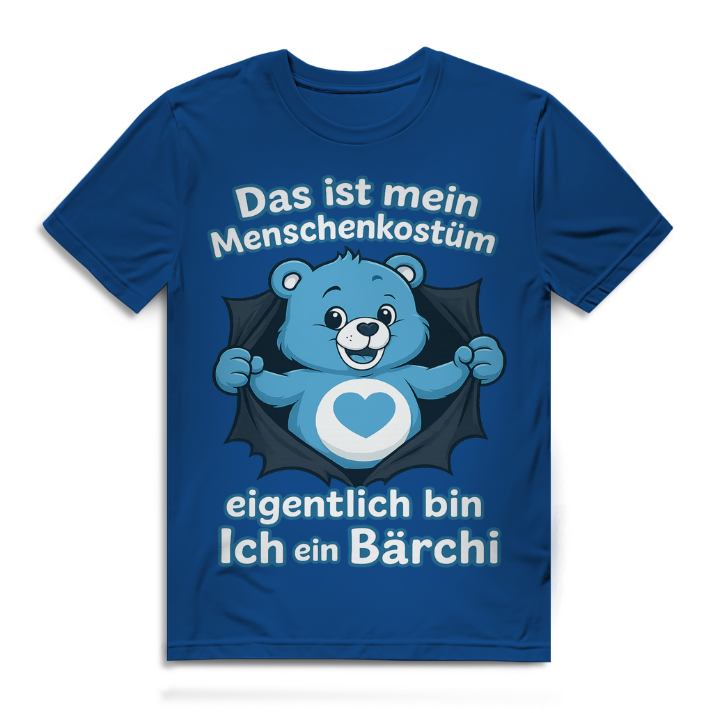 Herren Premium Bio T-Shirt Menschenkostüm eigentlich bin ich ein Bärchi Royal Blue