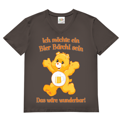 Herren V-Neck T-Shirt Ich möchte ein Bier Bärchi sein das wäre wunderbar! Light Graphite Solid