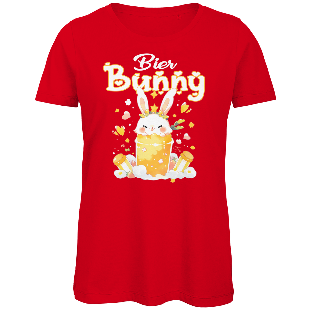 Bier Bunny Hase - Damen Premium Bio T-Shirt Red