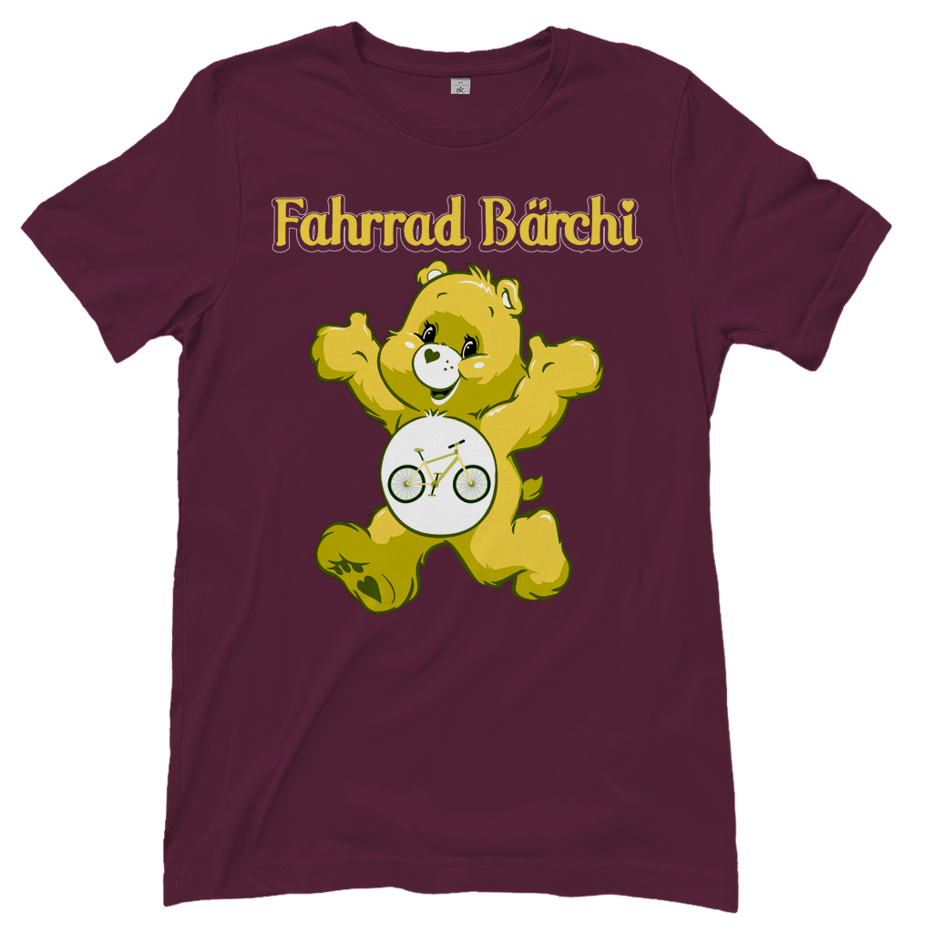Fahrrad Bärchi - Glücksbärchi - Damenshirt Burgundy