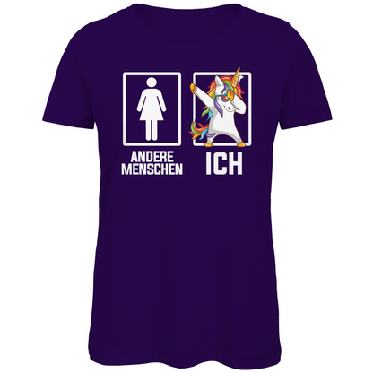 Andere Menschen Ich Einhorn - Damen Premium Bio T-Shirt Urban Purple