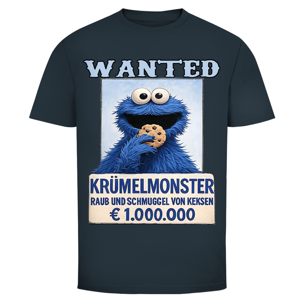 Wanted Krümelmonster Raub und Schmuggel von Keksen - Herren T-Shirt Dark Grey Solid