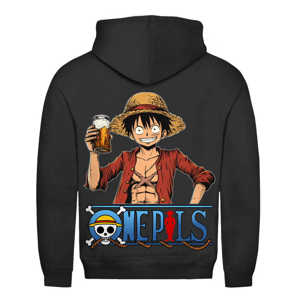 One Pils - One Piece Ruffy - Herren Hoodie Jet Black