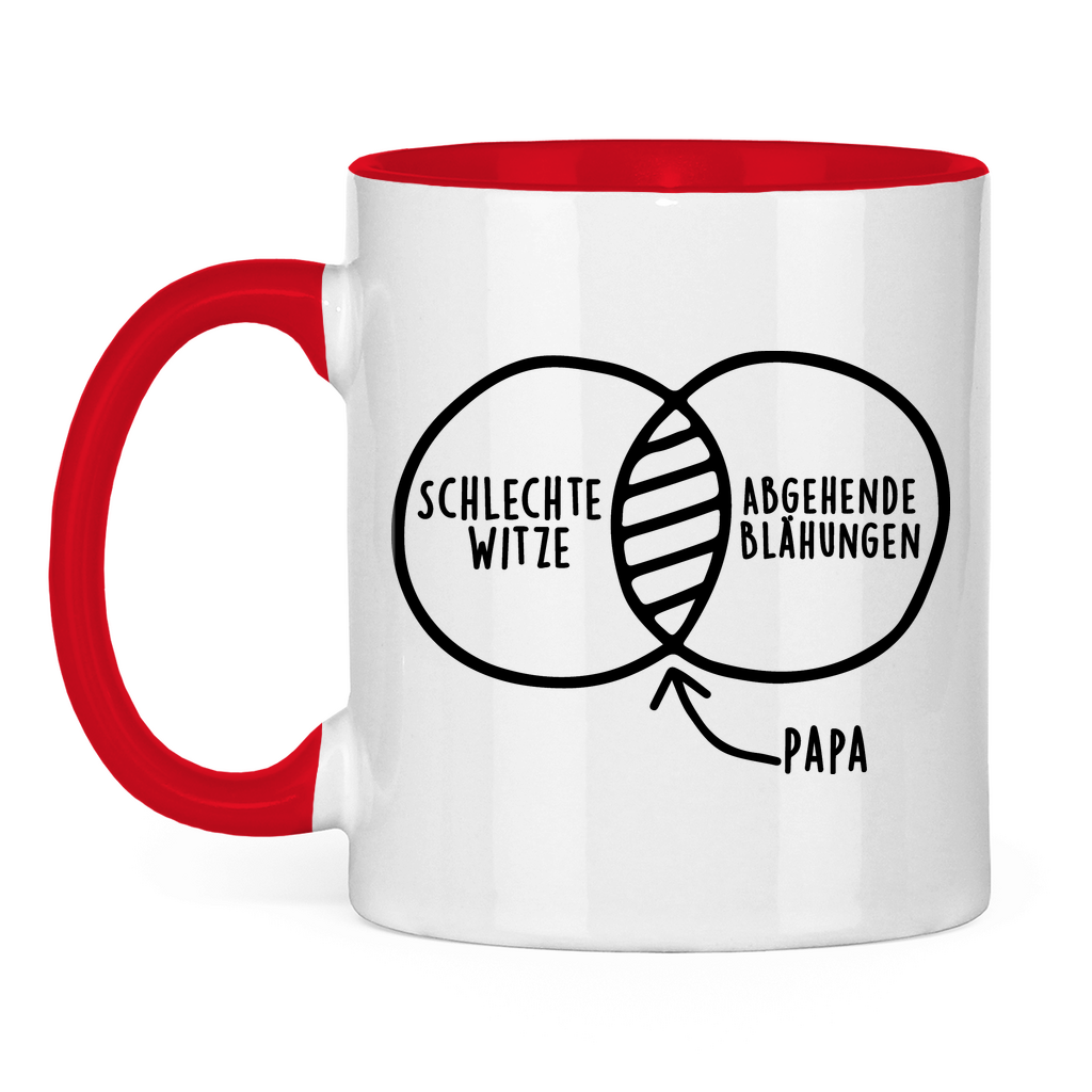 Papa schlechte Witze abgehende Blähungen - Tasse zweifarbig Red