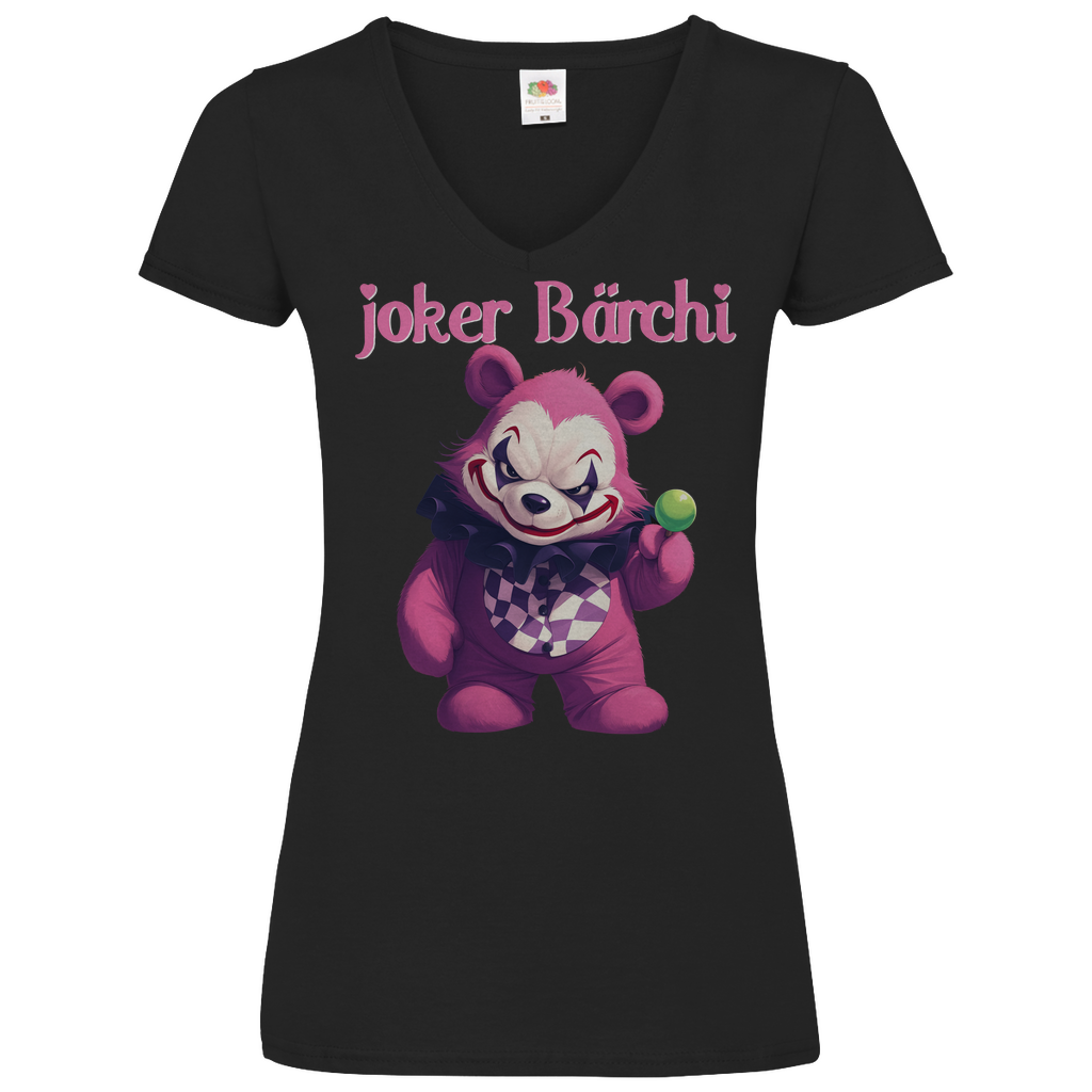 Joker Bärchi - Glücksbärchi - V-Neck Damenshirt