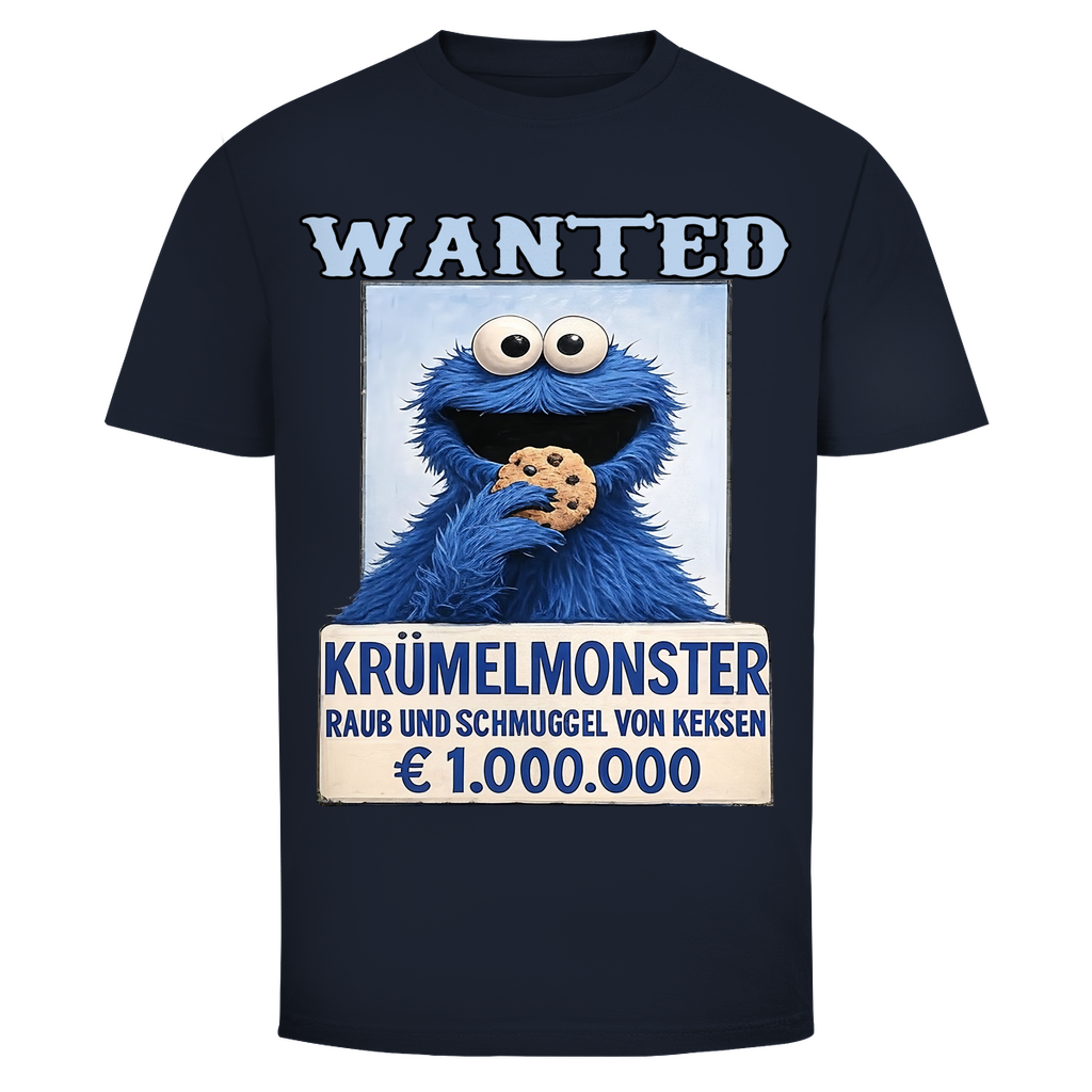 Wanted Krümelmonster Raub und Schmuggel von Keksen - Herren T-Shirt Navy
