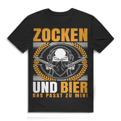 Zocken und Bier Shirt Männer – Gamer Geschenk für Bierliebhaber &amp; Zocker