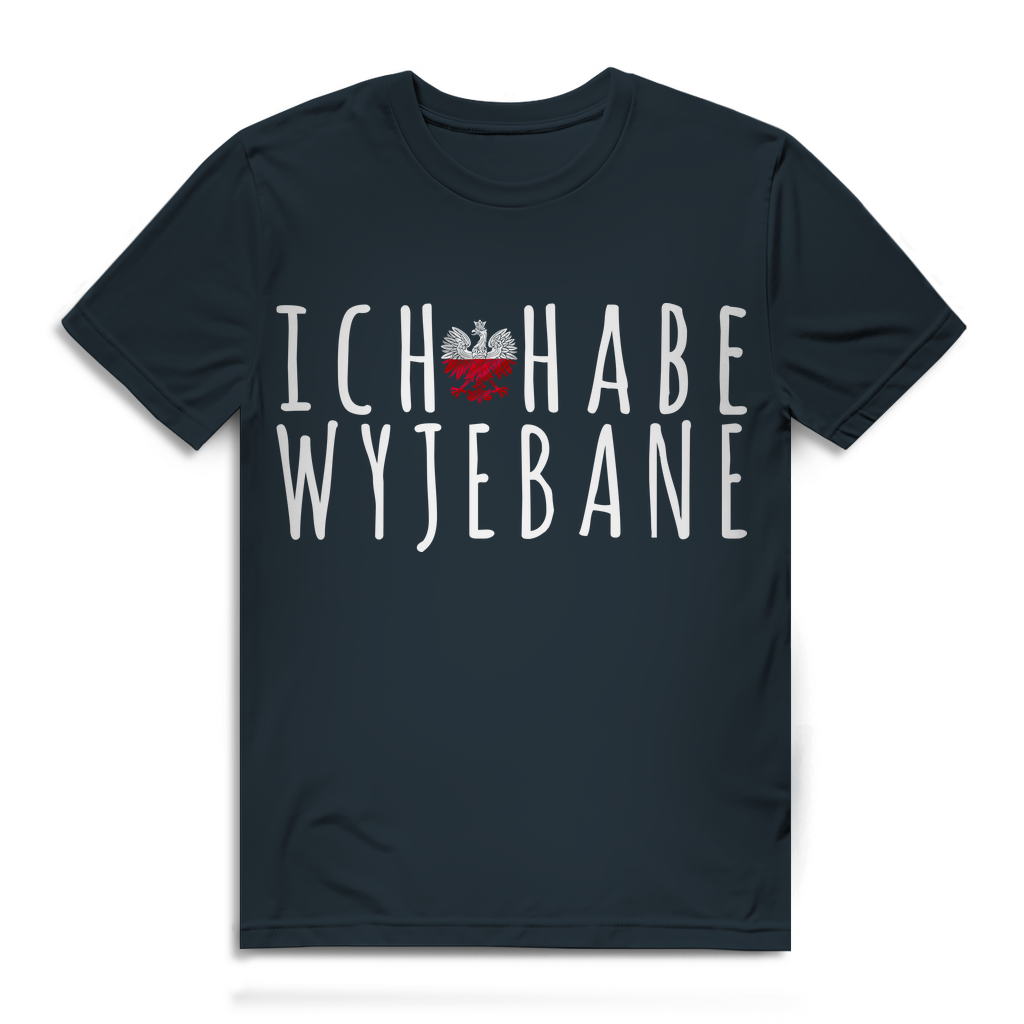 Wyjebane Shirt Männer – Lustiges Polska T-Shirt mit Spruch und polnischem Adler Dark Grey Solid
