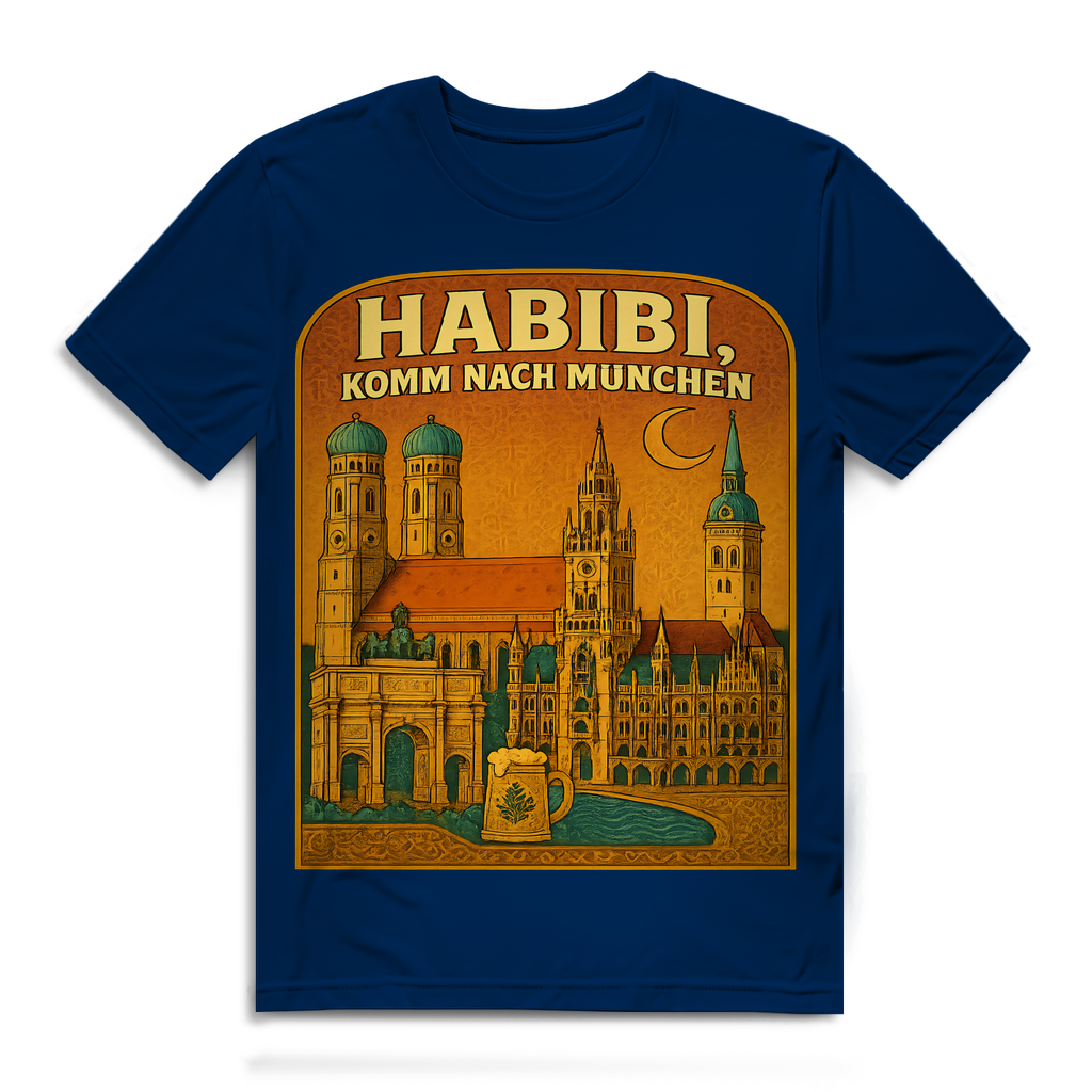 Habibi komm nach München - Herren Premium Bio T-Shirt Navy